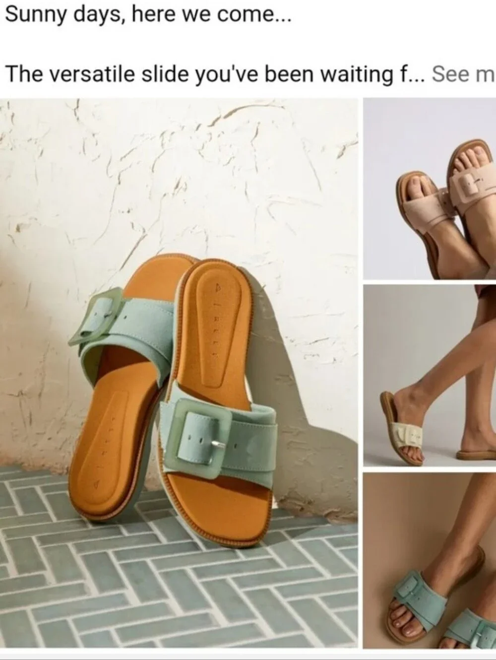 REEF Cushion Sunny Emma Vegan Leather Slides,  Light Green - Picture 3 of 9